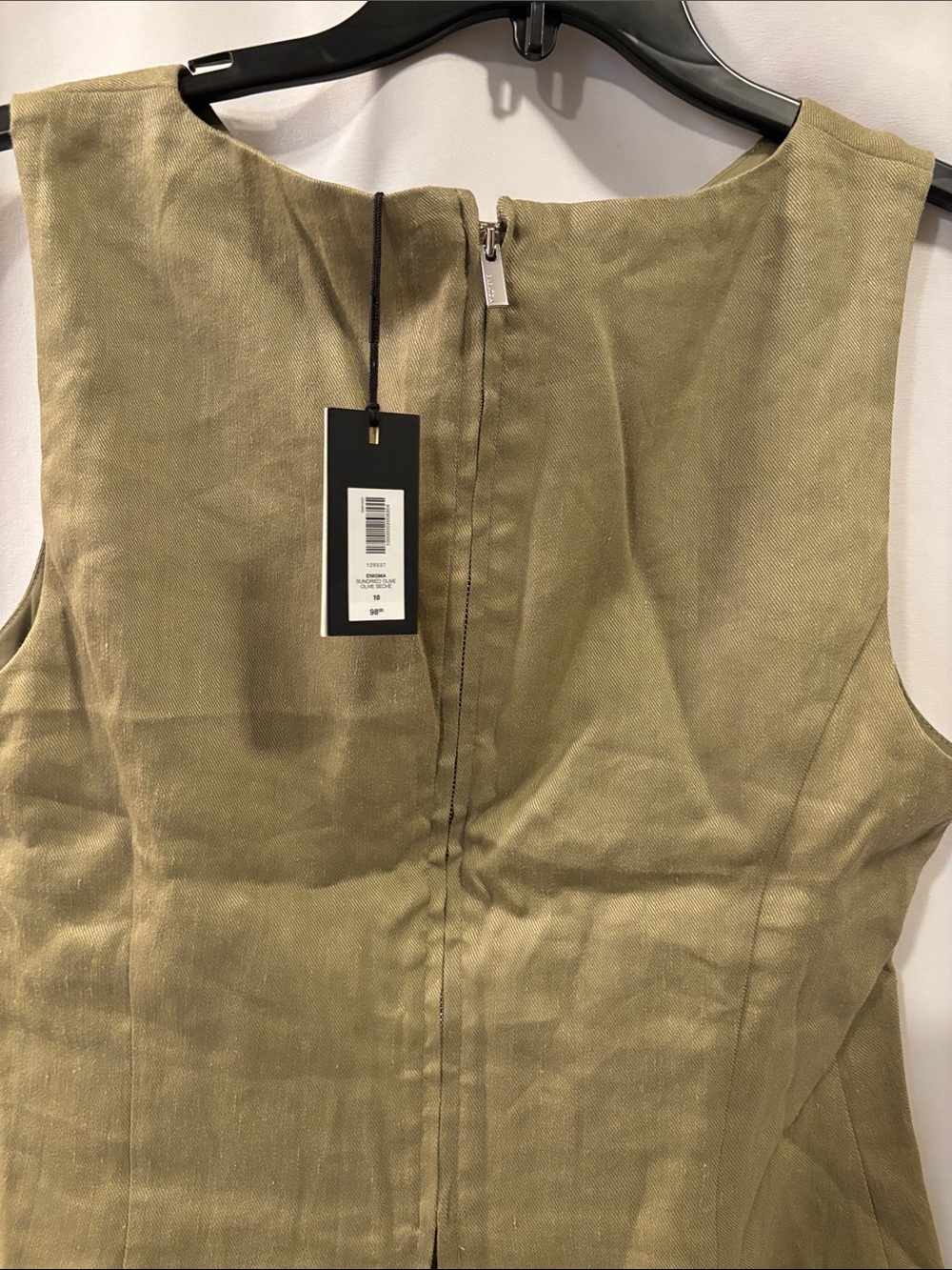 NWT Babaton Olive Sleeveless Top - size 10 - Picture 6 of 14